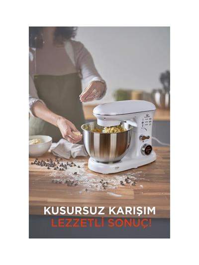 Torima TMK-1400DT Beyaz Stand Mikser , Hamur Yoğurma Makinesi , Mutfak Şefi 1400W