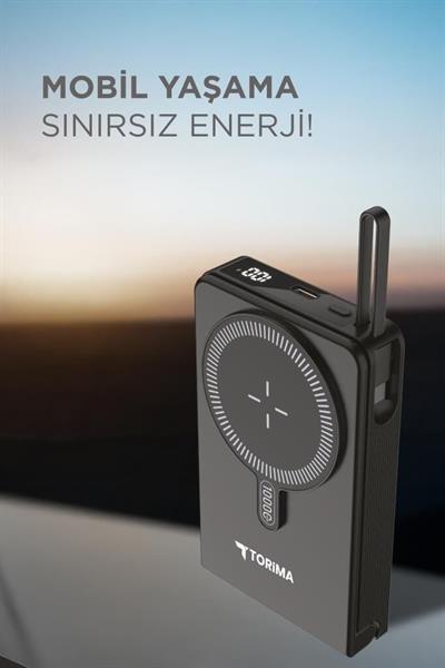 Torima TRM-1019 10000 mAh MagSafe (Kablosuz) Type-C 22,5 W Hızlı Şarj Powerbank