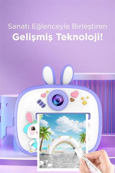 Torima TRM-CMR18 Mavi Dijital Video Fotoğraf Çocuk Kamerası Anlık Termal Resim Kağıt Baskılı Yazıcı