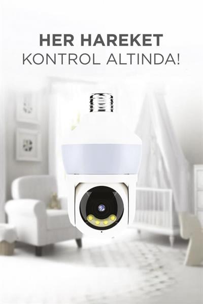 Torima CMR26 Güvenlik Kamerası 360 Derece Dönebilen Wifi Ampül Full Hd Smart Ip Kamera Beyaz