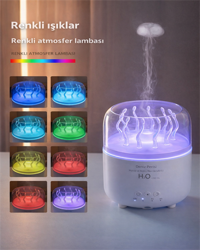V77 LED Işıklı Aroma Difüzör Ortam Kokulandırıcı ve Nemlendirici