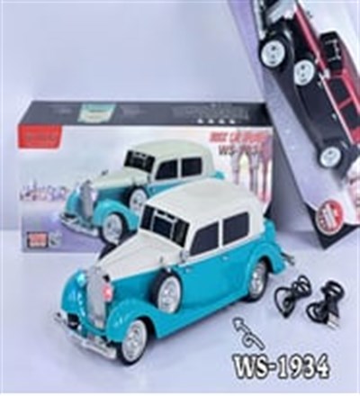 WS-1934 Nostaljik Araba Görünümlü Bluetooth,Hafıza Kartı,Usb Bellek,Aux Ve Radyo Destekli Hoparlör (TURKUAZ)
