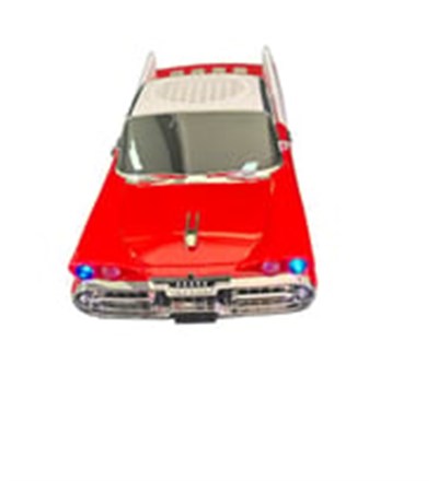 WS-1965 Nostaljik Araba Görünümlü Bluetooth,Hafıza Kartı,Usb Bellek,Aux Ve Radyo Destekli Hoparlör (Kırmızı)
