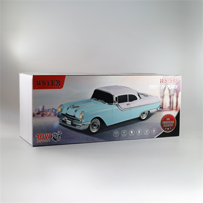 WS-598 Nostaljik Araba Görünümlü Bluetooth,Hafıza Kartı,Usb Bellek,Aux Ve Radyo Destekli Hoparlör (Mavi)