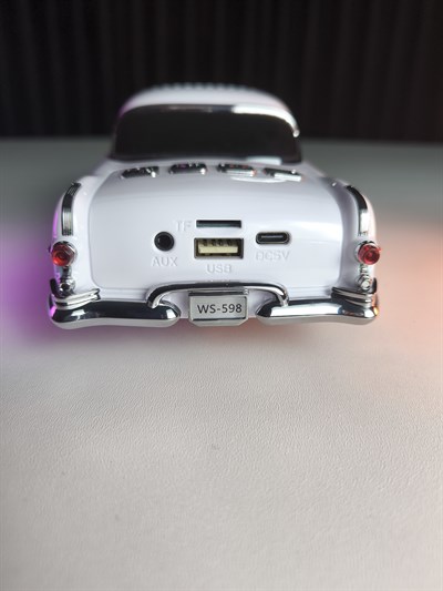 WS-598 Nostaljik Araba Görünümlü Bluetooth,Hafıza Kartı,Usb Bellek,Aux Ve Radyo Destekli Hoparlör (Mavi)