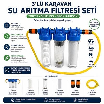 3'lü Karavan Su Arıtma Filtresi Seti 10