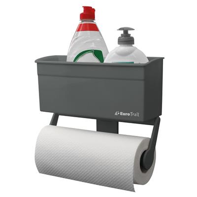Eurotrail Kitchen roll holder with storage box - charcoal