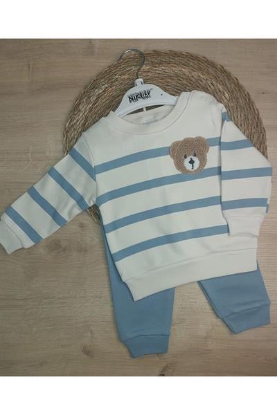 2Li Bebek Çocuk 2 İplik Ayıcık İşlemeli Takım