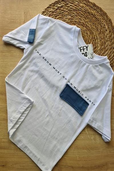 2li Erkek Çocuk Beyaz Tişört Mavi Şortlu Takım