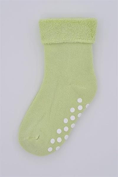 3-4 Yaş 3 Çift Havlu Pamuklu Kaydırmaz Taban  Kışlık Unısex Çocuk Ve Bebek Soket Çorap