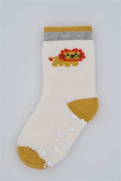 3-4 Yaş 3 Çift Havlu Pamuklu Kaydırmaz Taban  Kışlık Unısex Çocuk Ve Bebek Soket Çorap