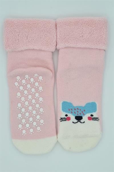 3 Çift Havlu Pamuklu Kaydırmaz Taban  Kışlık Kız Çocuk Ve Bebek Soket Çorap