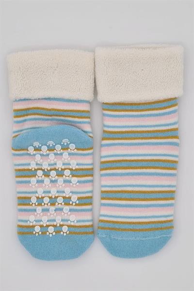 3 Çift Havlu Pamuklu Kaydırmaz Taban  Kışlık Kız Çocuk Ve Bebek Soket Çorap