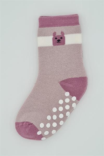 3 Çift Havlu Pamuklu Kaydırmaz Taban Kışlık Mantar Kalp Desenli Kız  Çocuk Ve Bebek Soket Çorap