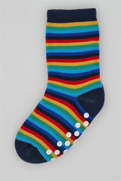 3 Çift Havlu Pamuklu Kaydırmaz Taban Kışlık Araba Ve Çizgi Desenli  Erkek Çocuk Ve Bebek Soket Çorap