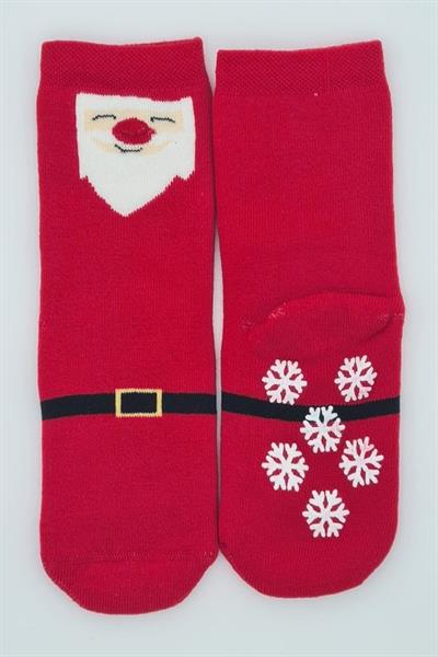 3 Çift Kaydırmaz Tabanlı Havlu Pamuklu Kışlık Yeniyıl Temalı Çocuk Ve Bebek Soket Çorap