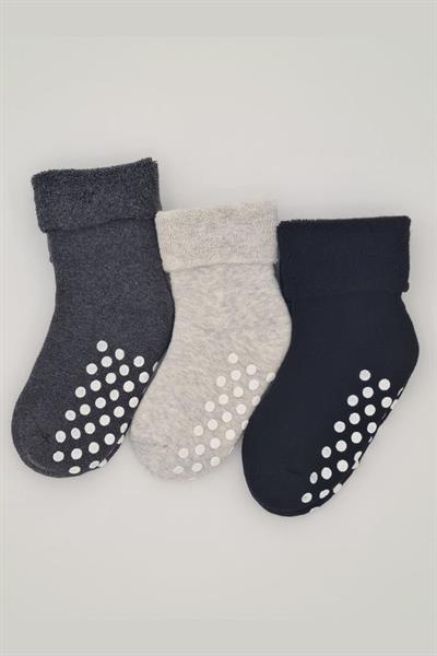 5-6 Yaş 3 Çift Havlu Pamuklu Kaydırmaz Taban  Kışlık Erkek Çocuk Ve Bebek Soket Çorap