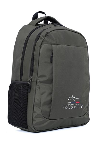 Cambridge Polo Club Unisex Çok Gözlü Günlük Sırt Çantası - Okul Çantası Haki