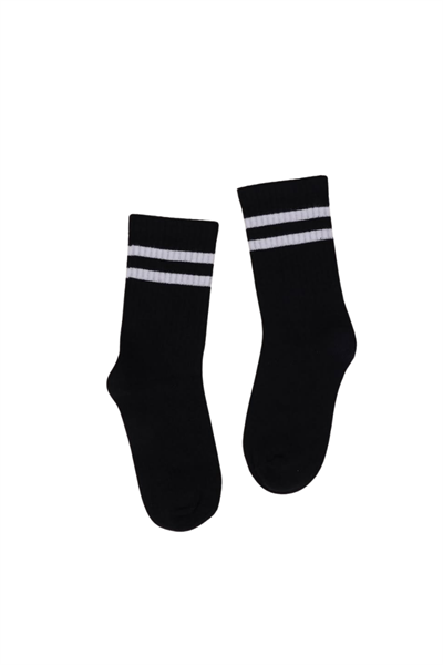 Çocuk Çorap Soket 3 Çift Unisex Beyaz-Siyah-Siyah