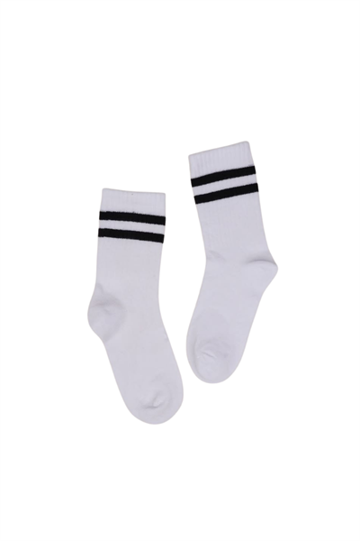 Çocuk Çorap Soket 3 Çift Unisex Beyaz-Siyah-Siyah