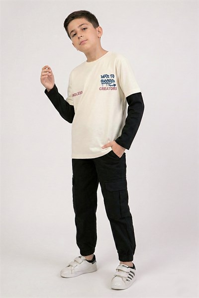 Dmb Boys & Girls Dmb Erkek Çocuk Baskılı Sweatshirt (9-14) Yaş Krem