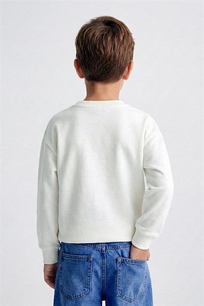 Dmb Boys & Girls Dmb Erkek Çocuk Baskılı Sweatshirt (4-9) Ekru