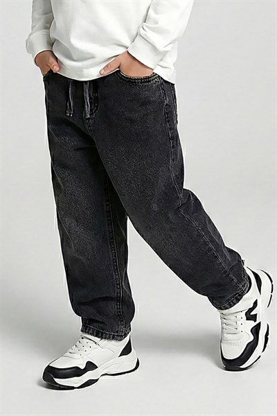 Dmb Boys & Girls Erkek Çocuk Baggy Kalıp Denip Kot Pantolon Füme