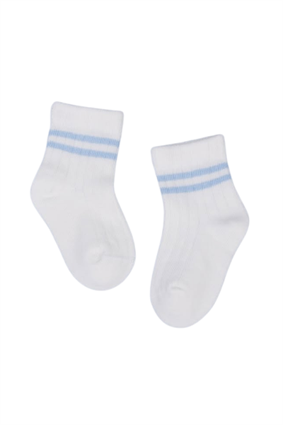 Erkek Bebek Çorap Soket 4 Çift Siyah-Krem-Gri-Mavi