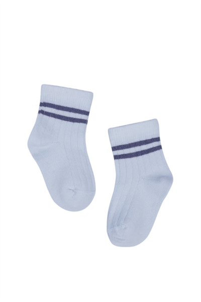 Erkek Bebek Çorap Soket 4 Çift Siyah-Krem-Gri-Mavi