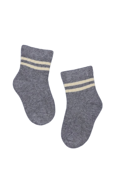 Erkek Bebek Çorap Soket 4 Çift Siyah-Krem-Gri-Mavi