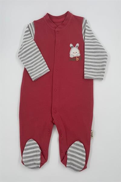 Erkek Bebek Tavşan Nakışlı  Tulum Slopet