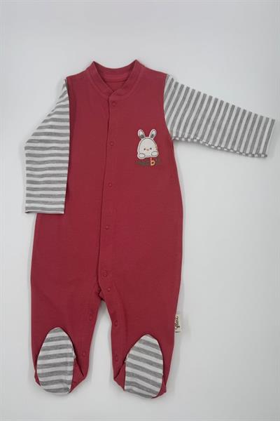 Erkek Bebek Tavşan Nakışlı  Tulum Slopet