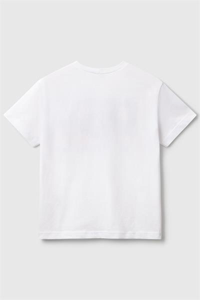 United Colors of Benetton Erkek Çocuk Tshirt Beyaz 3JERC10PE