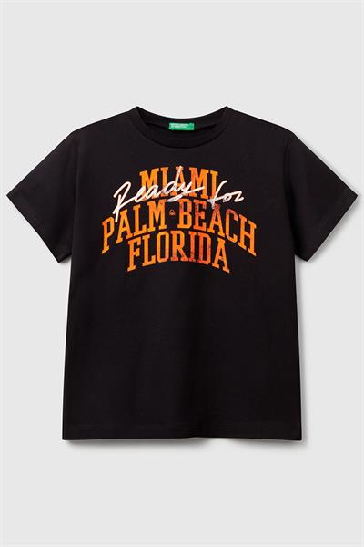 United Colors of Benetton Erkek Çocuk Tshirt Siyah 3JERC10PE