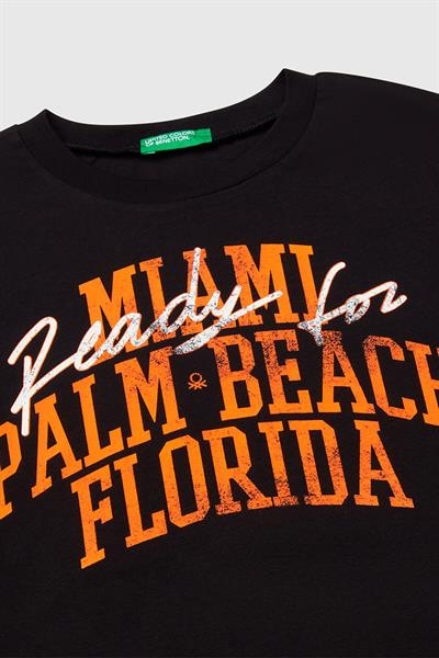 United Colors of Benetton Erkek Çocuk Tshirt Siyah 3JERC10PE