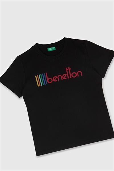 United Colors of Benetton Erkek Çocuk T shirt Siyah BNT-B21847