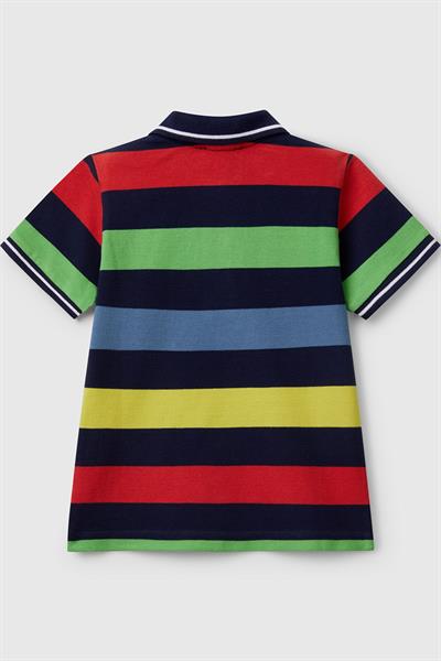 United Colors of Benetton Erkek Çocuk Çizgili Polo T shirt Mix 39QAG300V