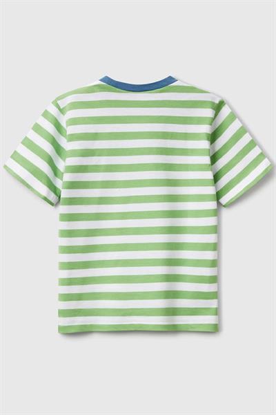 United Colors of Benetton Erkek Çocuk Çizgili T shirt Yeşil 3FHXG10HR 