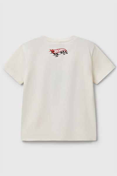 United Colors of Benetton Erkek Çocuk Hot Wheels T shirt Ekru 3I1XG10I3