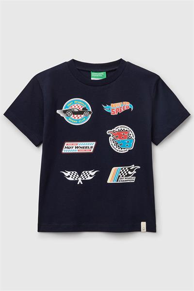 United Colors of Benetton Erkek Çocuk Hot Wheels T shirt Lacivert 3I1XG10I3
