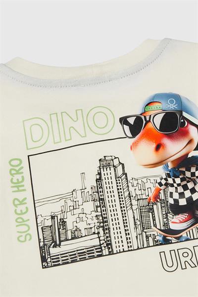 United Colors of Benetton Erkek Çocuk Tokyo T shirt Ekru 35RYG10I7 