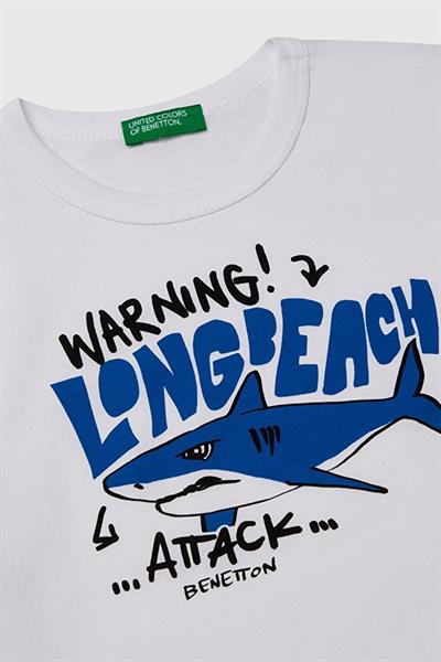 United Colors of Benetton Erkek Çocuk Tshirt Beyaz 3JERG10JQ