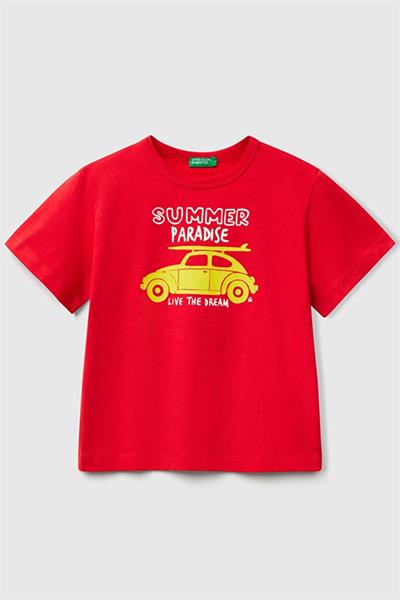 United Colors of Benetton Erkek Çocuk Tshirt Bordo 3JERG10JQ