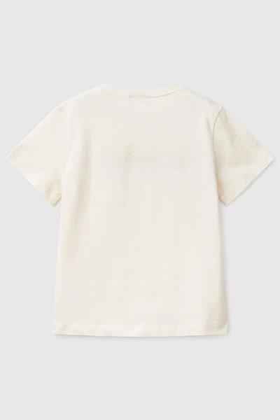 United Colors of Benetton Erkek Çocuk T shirt Ekru 3I1XG10HT