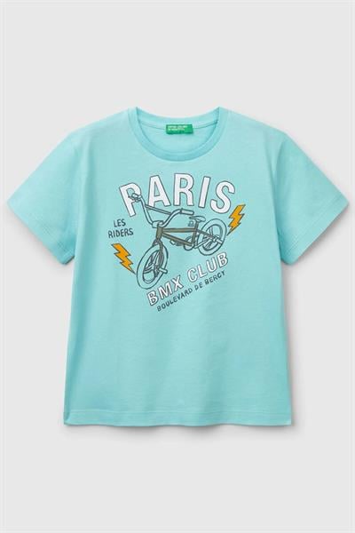 United Colors of Benetton Erkek Çocuk T shirt Turkuaz 3I1XG10IJ