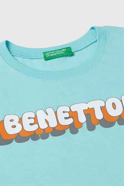 United Colors of Benetton Erkek Çocuk T shirt Turkuaz 3I1XG10HT