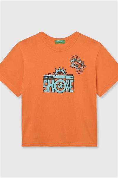 United Colors of Benetton Erkek Çocuk Tshirt Turuncu 3JERG10JQ