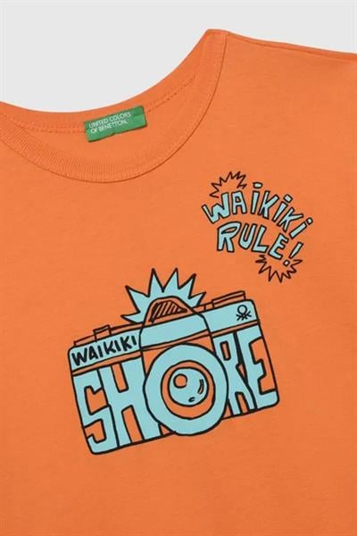 United Colors of Benetton Erkek Çocuk Tshirt Turuncu 3JERG10JQ
