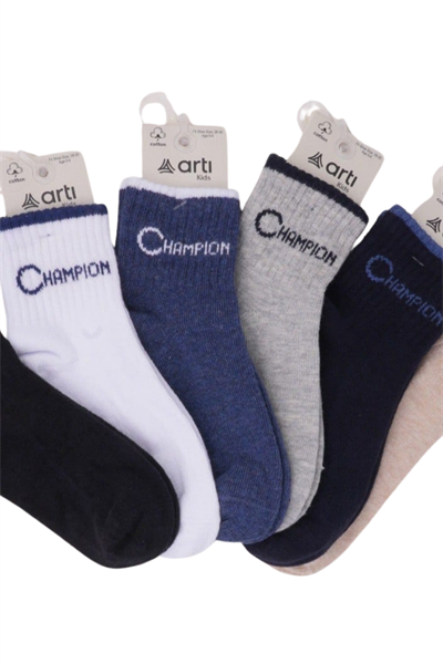 Erkek Çocuk Çorap Soket 6 Çift Siyah-Lacivert-Gri-Beyaz-Kahve-Mavi