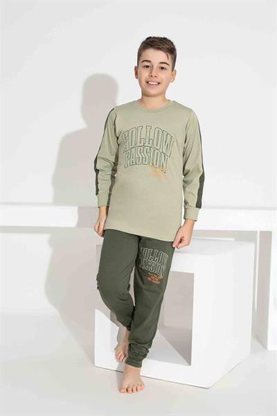 Erkek Çocuk Desenli Uzun Kollu Pijama Takımı